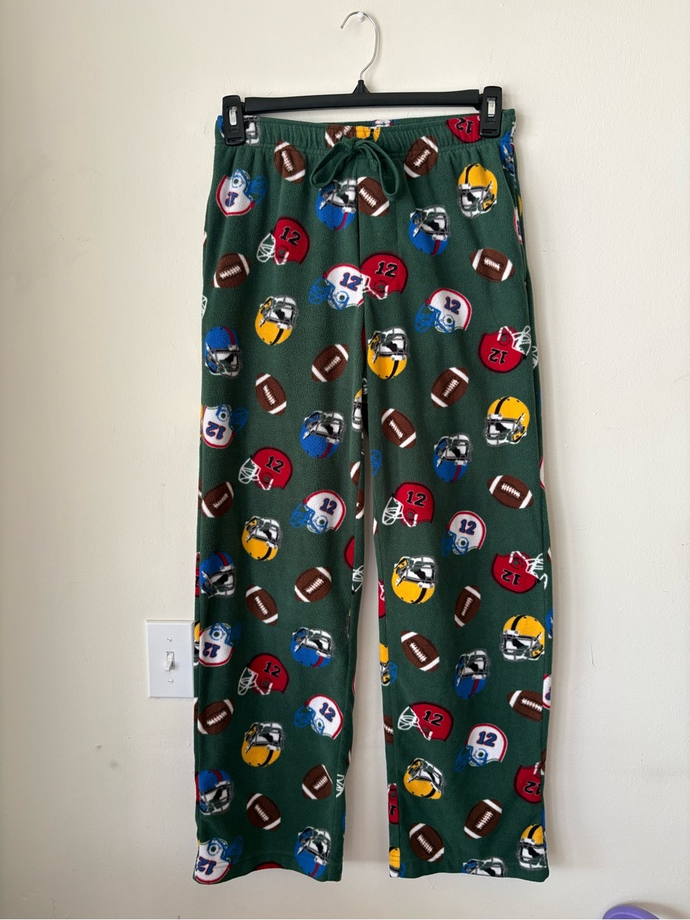 croft & barrow Green Football-Print Pajama Pants